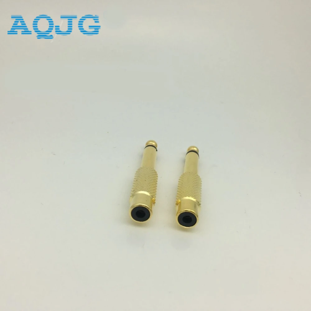 5 шт. золотой адаптер 6 35 мм разъем в Стандартный RCA конвертер адаптеры AQJG |