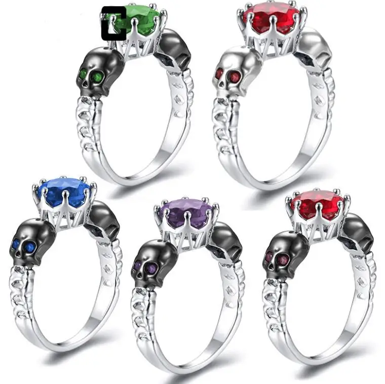 Кольцо 925 пробы Серебряное обручальное кольцо для помолвки Скелетон Череп