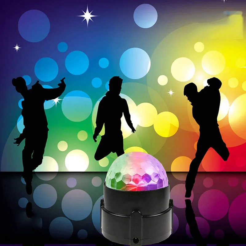 LED дискотека свет шар звук Вечеринка огни караоке диско 3 Вт Dj Портативный 7 цветов