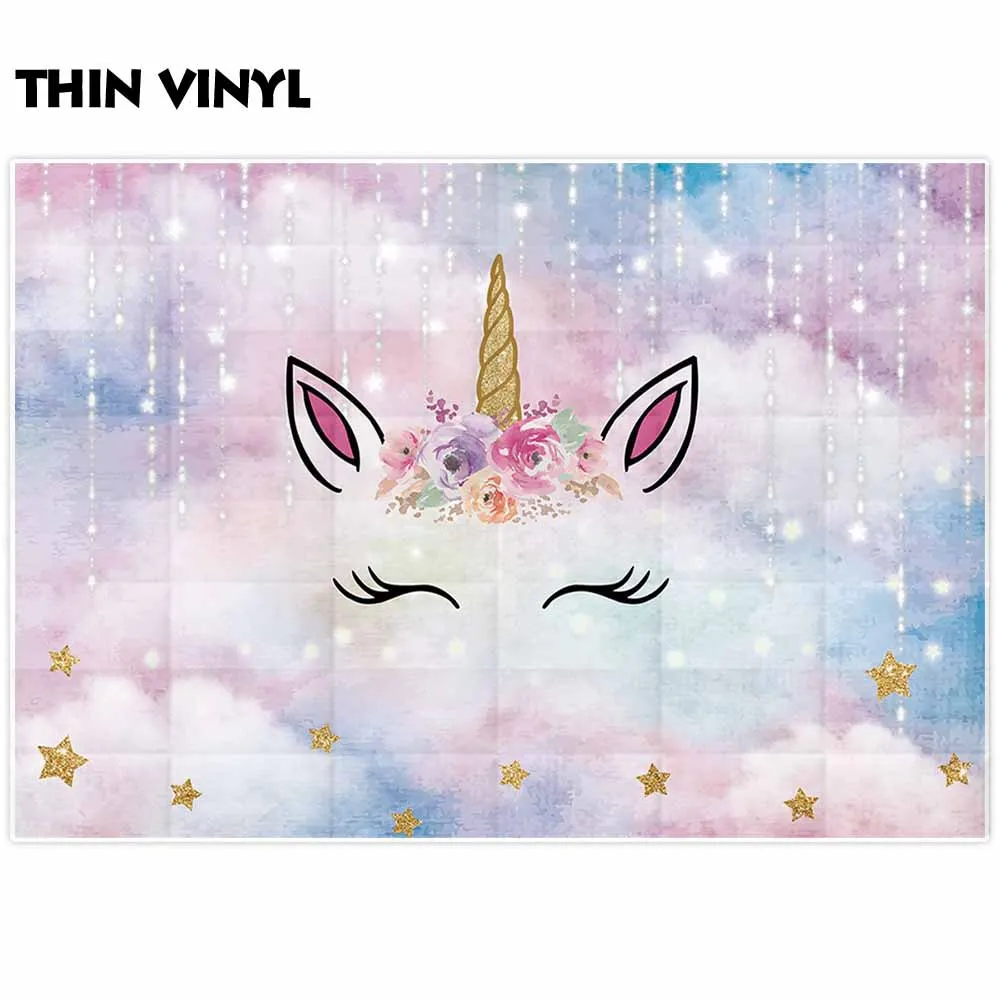 Allenjoy детский фон для фотосъемки милый Единорог Красочные цветы Звезды боке День