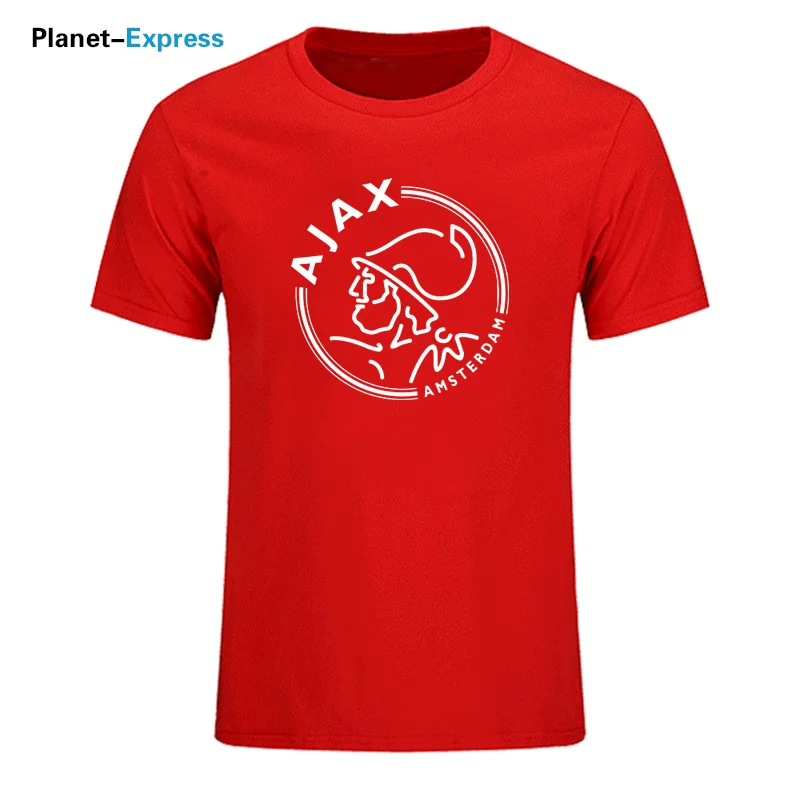 Модные футболки ajax, забавные мужские футболки, футболки с коротким рукавом, роскошные летние хлопковые футболки размера плюс, хип-хоп топы, футболки