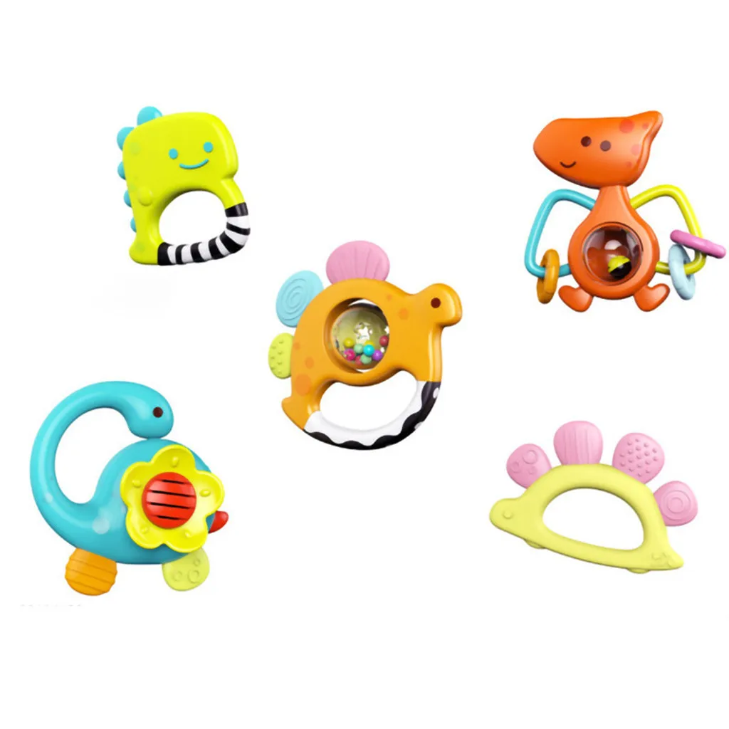 Детские погремушки с динозавром Прорезыватель для зубов погремушка захватом и