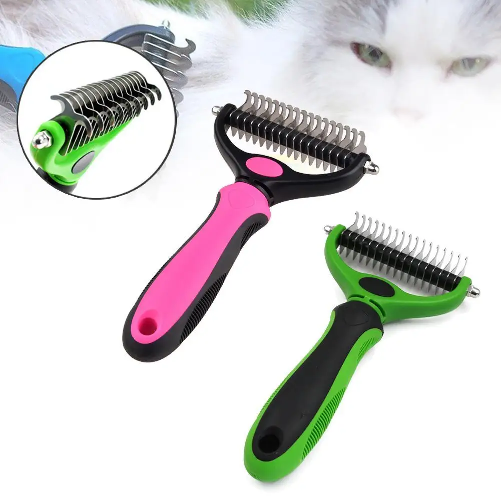 Двусторонняя Расческа с открытым узлом для домашних животных прочная Удобная