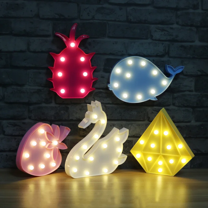 3D шатер Ночная лампа динозавр Лебедь кит дельфин на батарейках письмо свет для