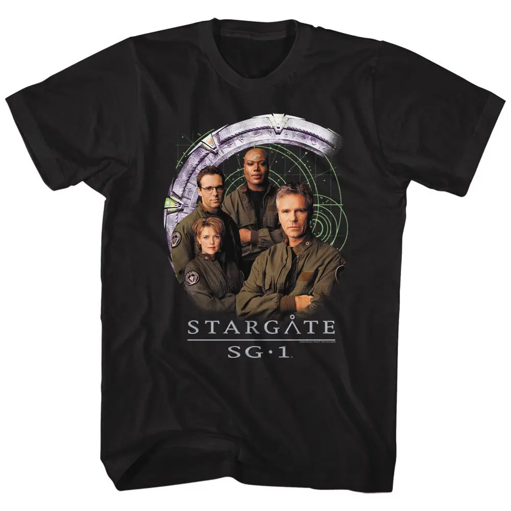 Звездные ворота SG1 Cast And Gate Лицензированная взрослая футболка крутая
