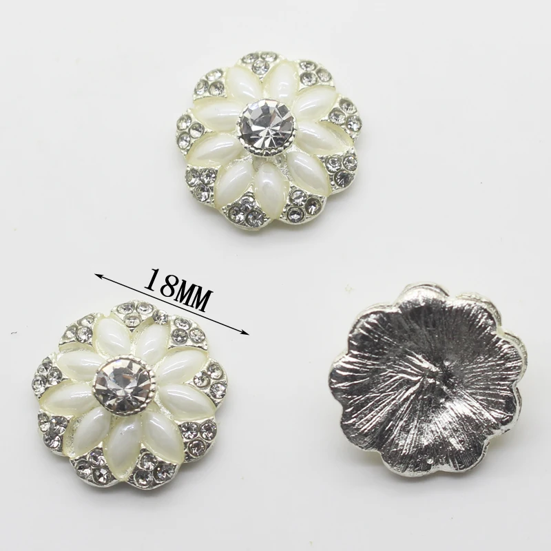 10 шт./lot18MM пуговицы с жемчужными стразами Швейные костюм Украшенные пряжкой