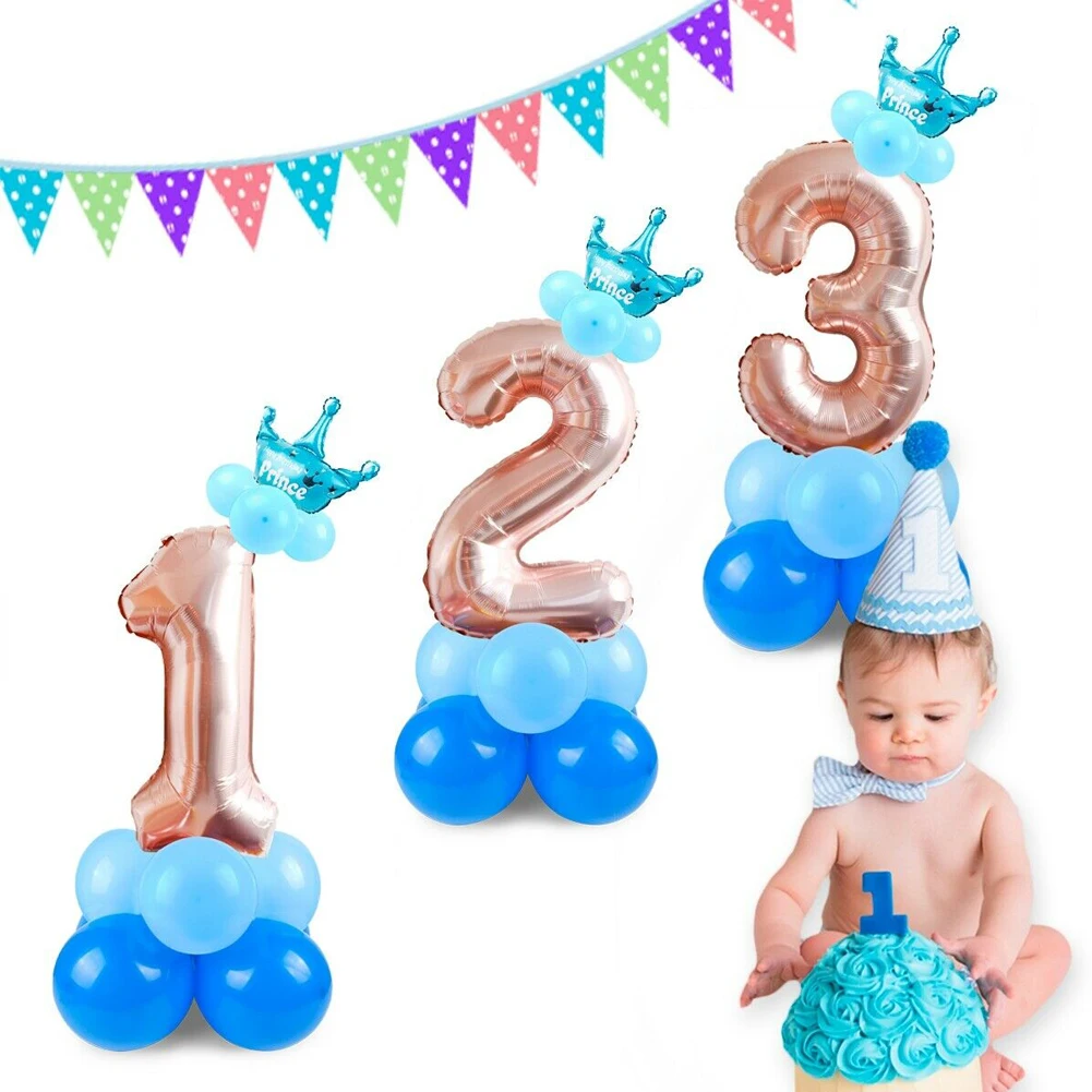 Набор гелиевых фольгированных шаров в форме цифр 10 шт. огромная цифра счастливая