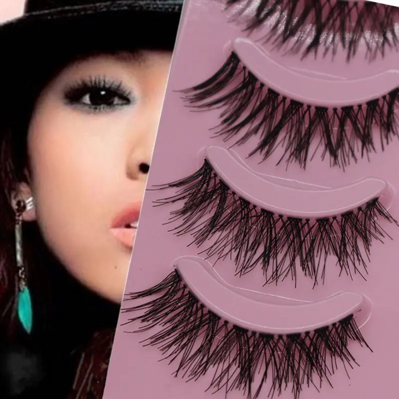 Модные 5 пар ресниц ручной работы натуральные крестовые толстые накладные