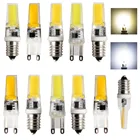 Светодиодная миниатюрная приглушаемая лампочка G9 E14, силиконовые хрустальные лампы с COB матрицей, 220 В, хрустальный светильник теплого и холодного белого света, 9 Вт