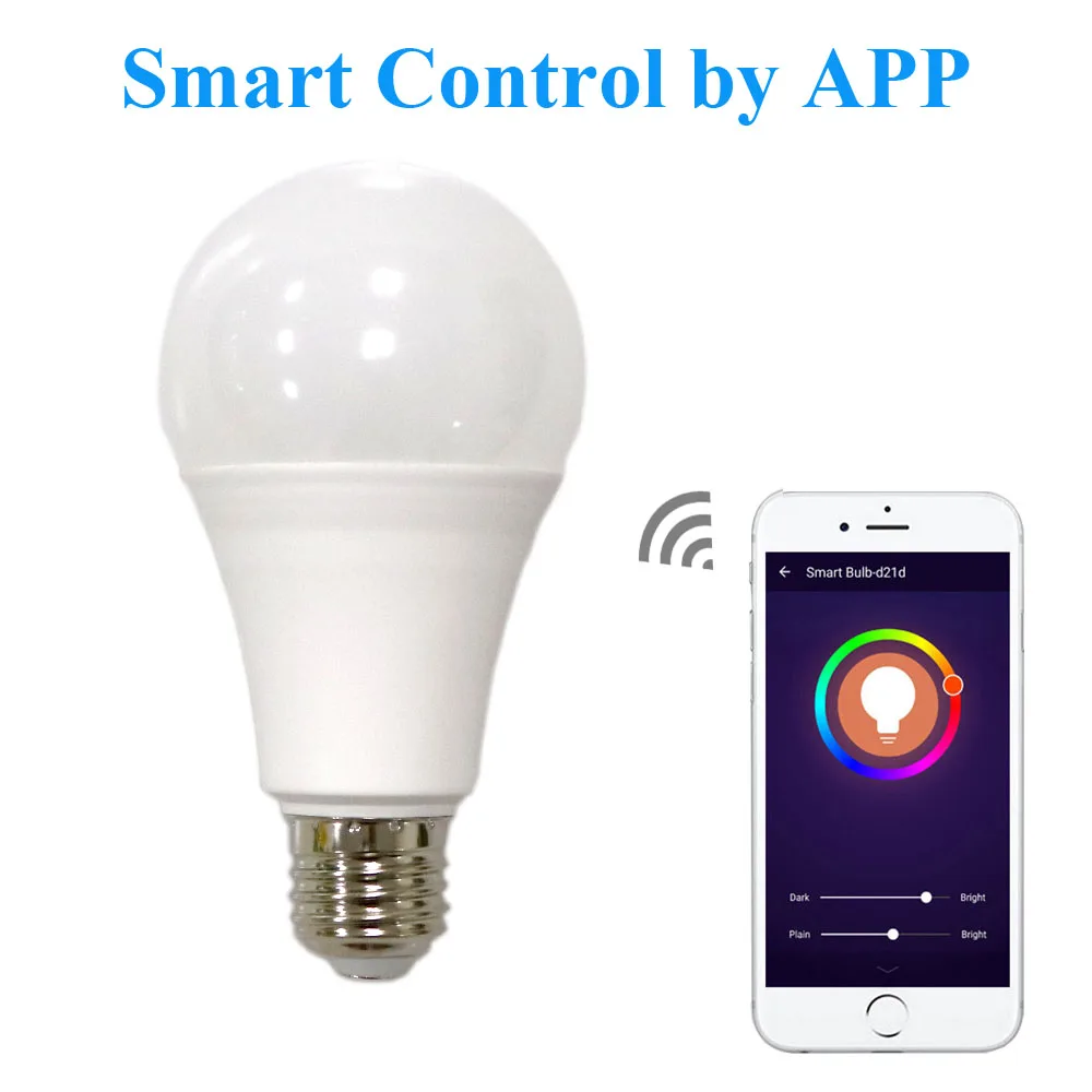 Новая беспроводная смарт лампа с Wi Fi светодиодный RGB E27 изменение цвета лампочки