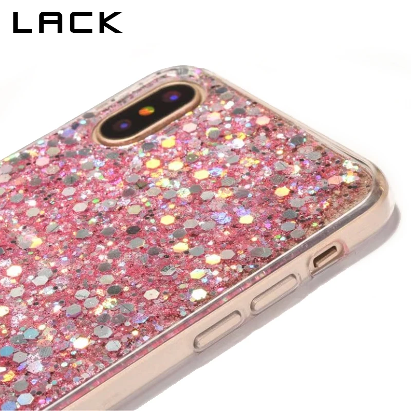 Чехол для телефона LACK с блестками iphone X чехол 6 6S 7 8 Plus мягкие силиконовые чехлы из