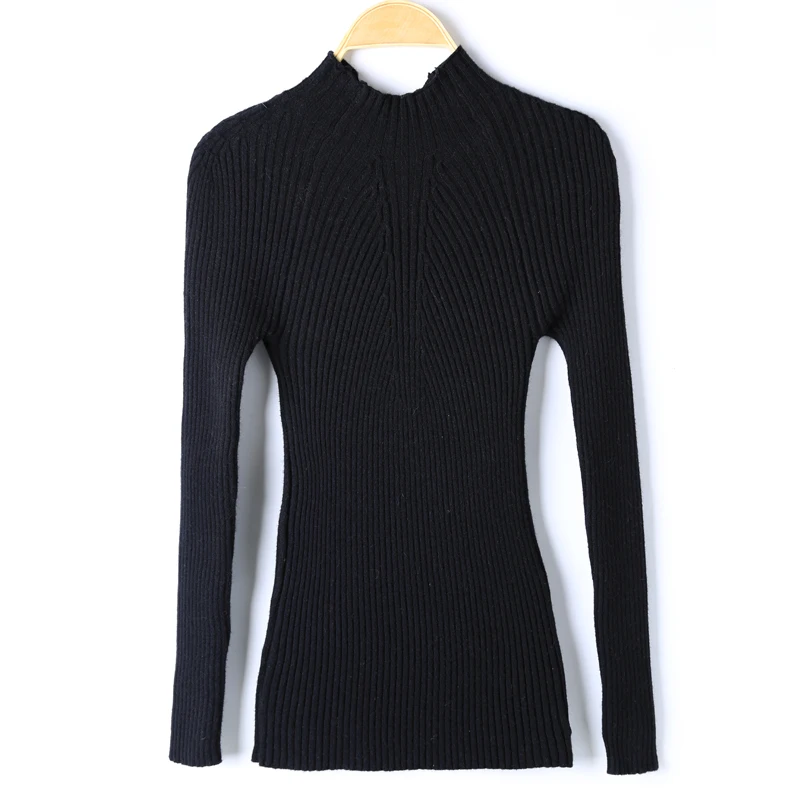 OHCLOTHING Демисезонный модные женские туфли свитер высокие эластичные пикантные узкие теплые плотные дна Элегантный трикотажные пуловеры - Цвет: B