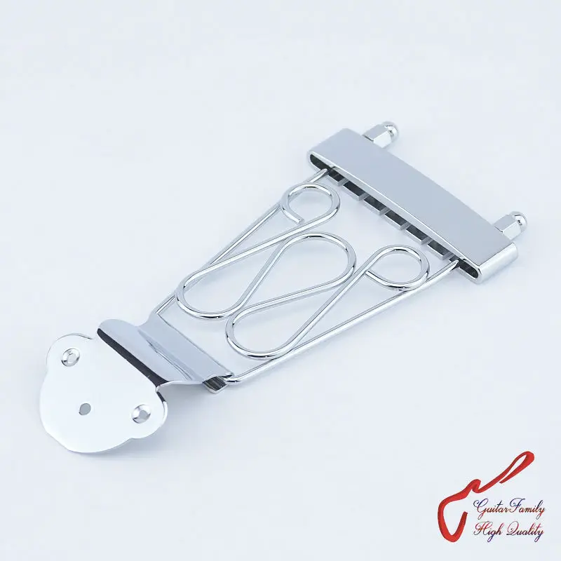 

1 Set GuitarFamily Jazz Guitar Bridge Trapeze Tailpiece For Hollow Body Archtop Guitar Chrome ( #1182 ) MADE IN KOREA