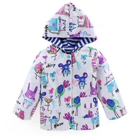 high quality cartoon waterproof kids raincoat wind resistant hooded rainwear jacket for children aged 3 to 6 years old