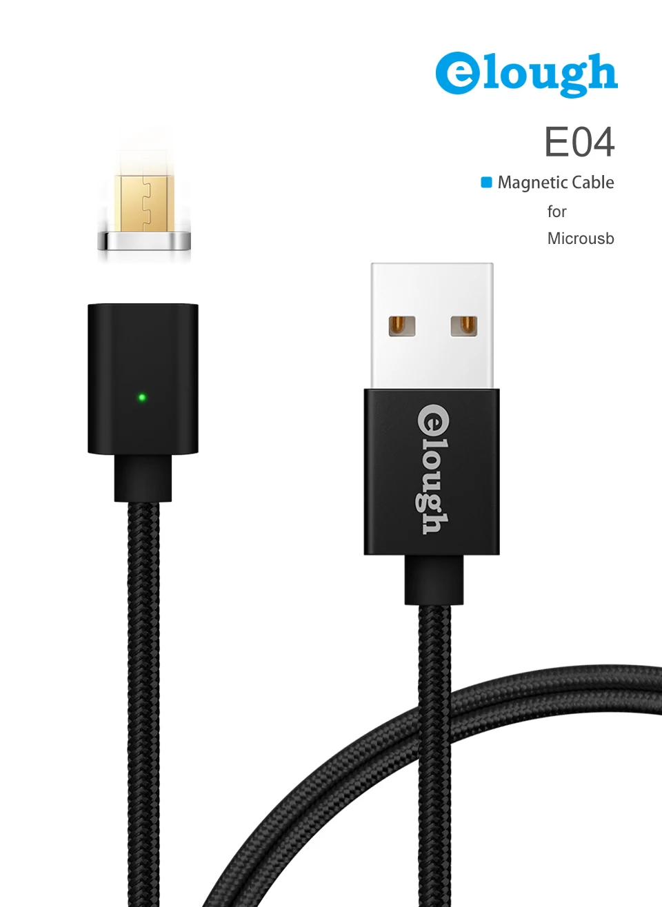 Elough E04 Магнитный USB кабель для Microusb мобильного телефона, кабель для быстрой зарядки, магнитный кабель для зарядки и синхронизации данных, кабель Micro USB