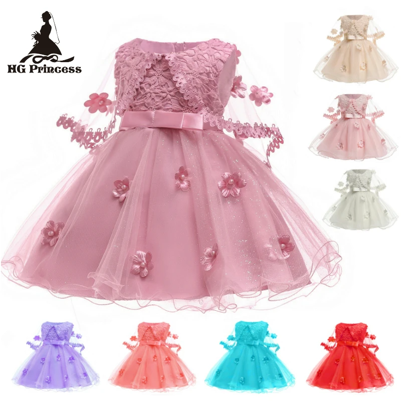 Детское платье с хлопковой подкладкой розовое нарядное для девочек 1 год