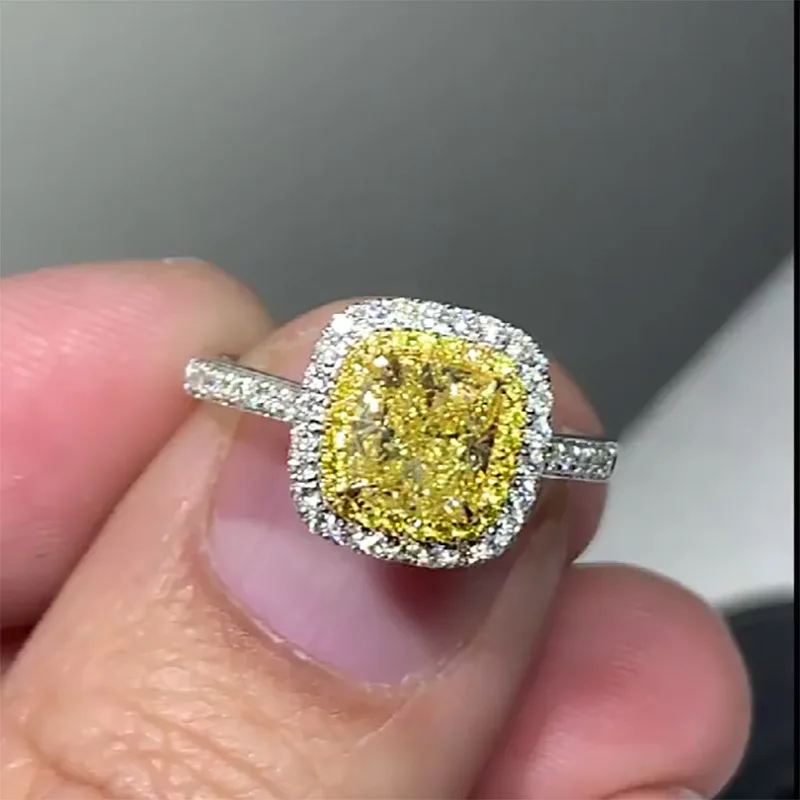 100% 18K 750Au Золотое желтое кольцо с бриллиантом моисанита d цвет национальным
