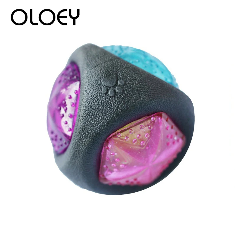 Смешные писк жевать игрушка мяч с светодиодный ночной Светильник для маленьких