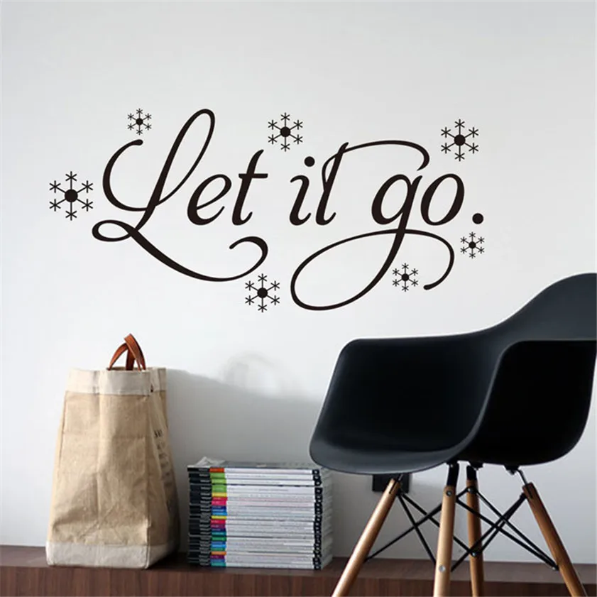 Лидер продаж 2017 Высококачественная новая Настенная Наклейка Let It Go детская