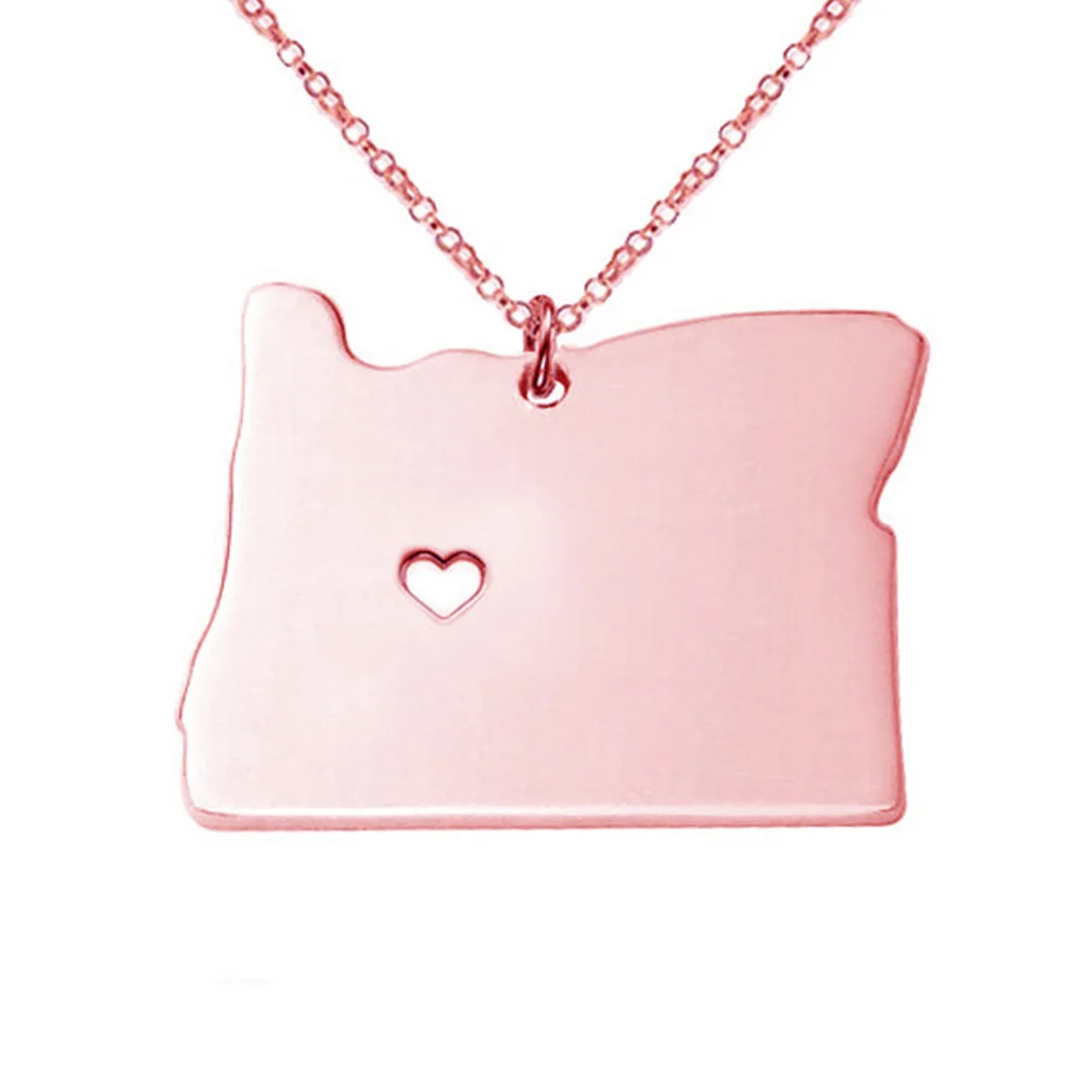 Цепочка SUTEYI с подвеской в виде карты из нержавеющей стали ожерелье форме сердца