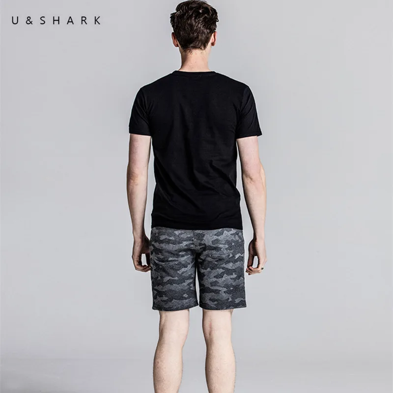 U & SHARK 2018 летняя футболка мужская брендовая одежда из 100% хлопка мужские модные