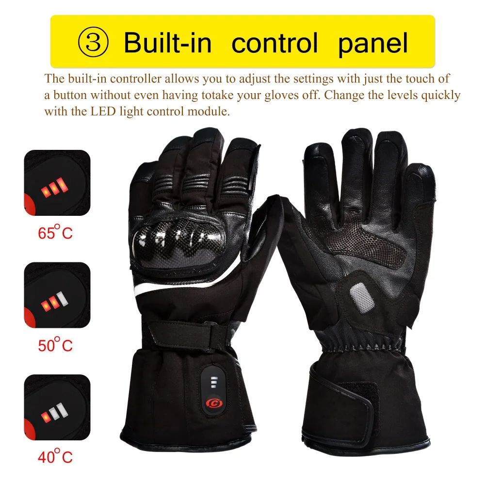 SAVIOR Electric Battery Motorcyle Heated Gloves Riding Racing Cycling Winter Outdoors Sports Quick Heating