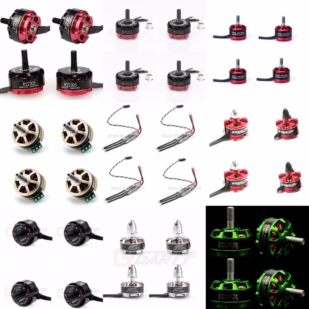 FPV Гонщик Quad Частей Combo Айкон BLHeli_S 30A ESC с Emax DYS RS2205S 2300kv Двигателя Для 4 "5" 6 "FPV