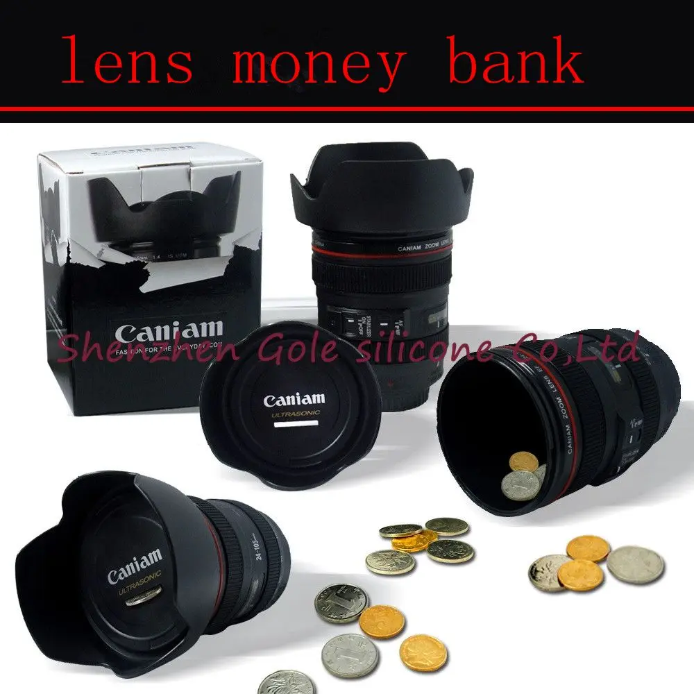 Free Shipping+tracking Number New Arrival 15PC Camera Lens Money Bank Coin Jar Canon 24-105 Shape Piggy Christmas Gift | Дом и сад