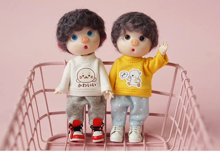 Ob11 obitsu 11 Одежда для кукол Толстовка 1/12 BJD одежда красивый узел свинка сестренка круглая голова платье аксессуары