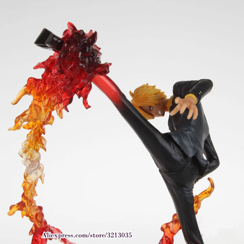 Аниме One Piece Sanji Doll Black Leg Fire Battle Version экшн фигурка из ПВХ модель игрушки 15 см|model toy|one