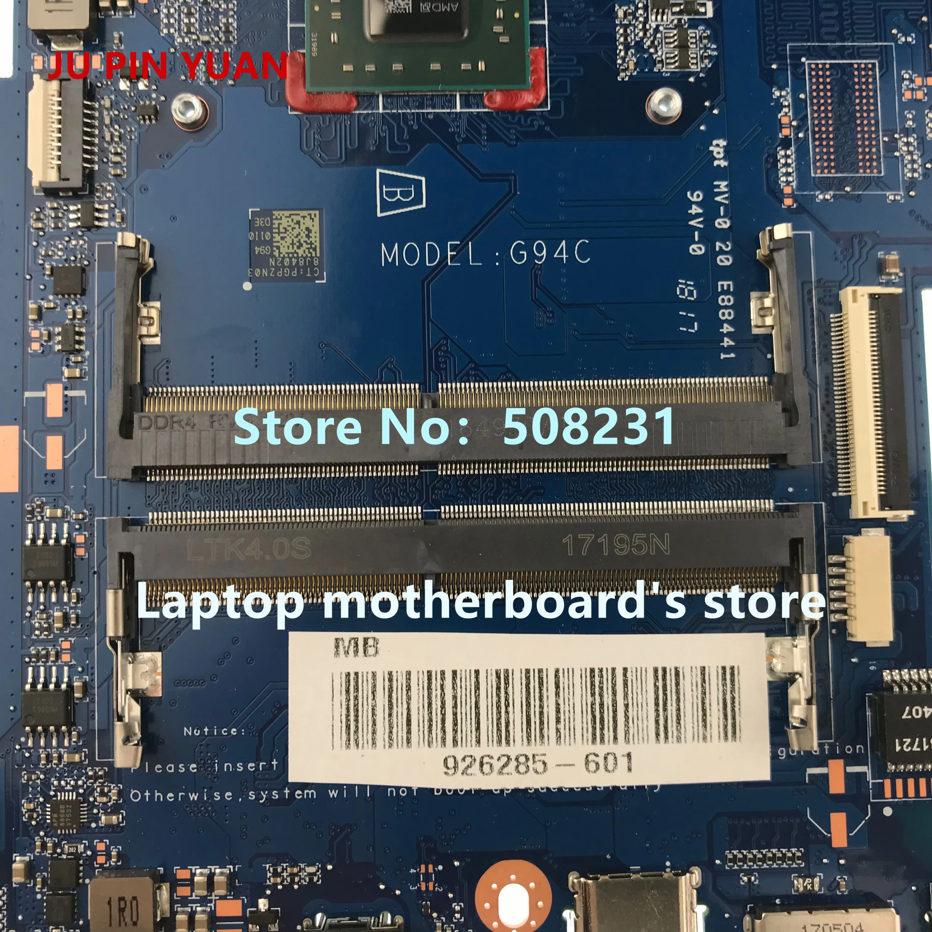 Ju pin yuan 926305-601 G75A DAG75AMBAD0 для ноутбука hp Pavilion power 15-CB материнская плата для ноутбука GTX1050 4 Гб i7-7700 полностью протестирована