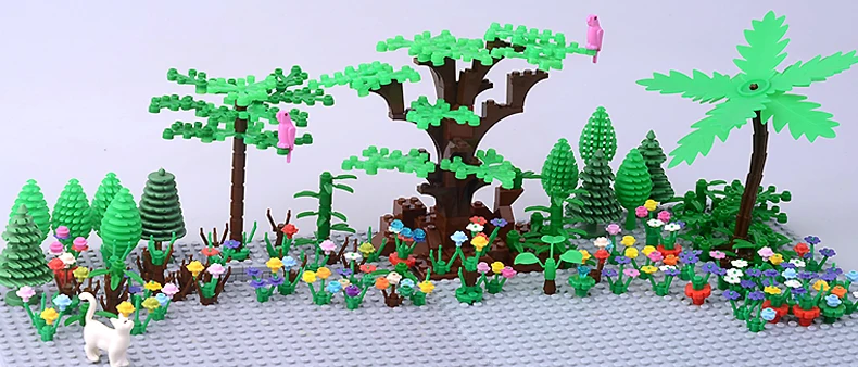 10 шт./лот 4 см куст кустарник DIY Кирпич Блок MOC запчасти трава растения дерево