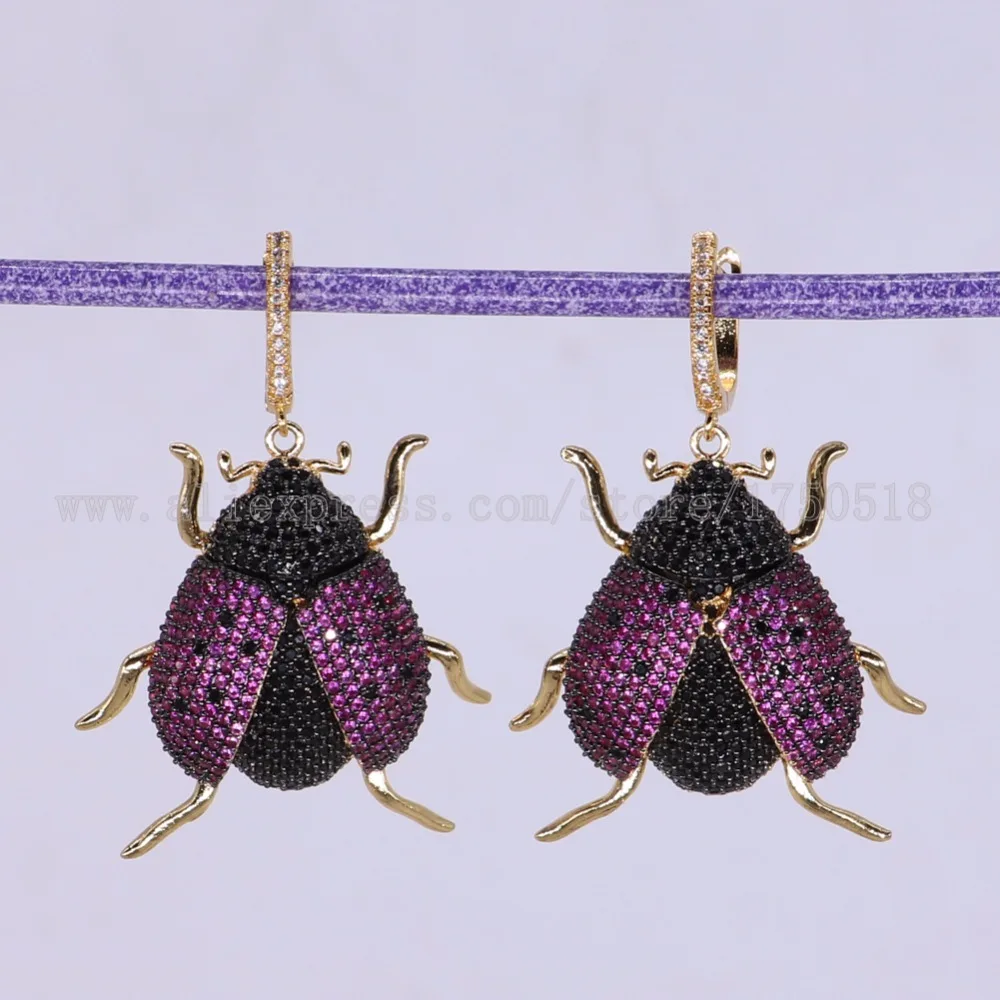 Новый дизайн высокое качество 3 пары модные насекомые Жуки Серьги подарок для леди Beatles серьги красочные