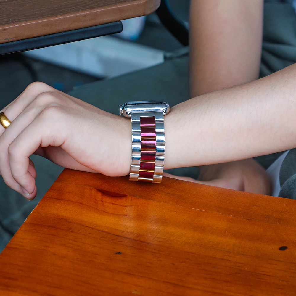 Роскошный ремешок из нержавеющей стали для Apple watch 4, 5, ремешок 42 мм/38 мм iWatch, ремешок 44 мм/40 мм, металлический браслет для часов 3, 2, 1, аксессуары
