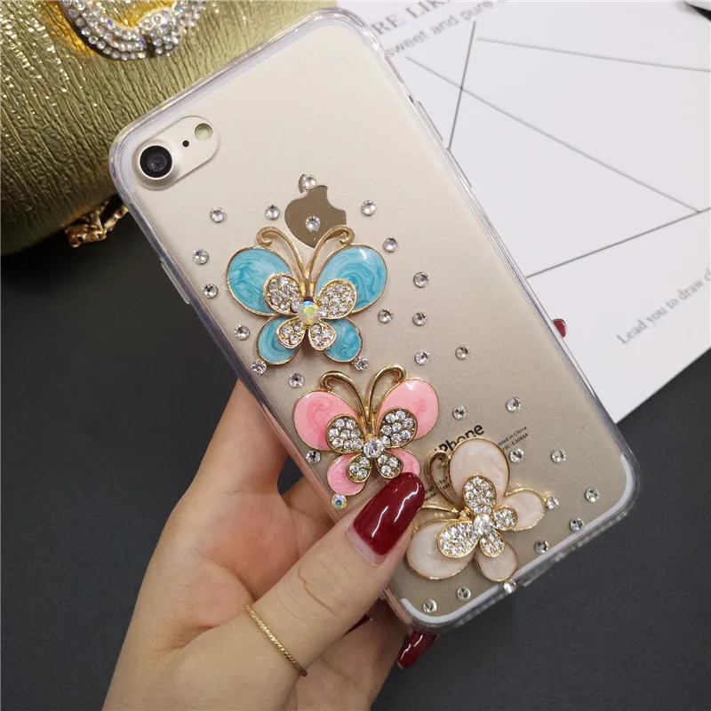 XSMYiss Butterfly Diamond Flower Rhinestone Case Cover For Samsung S6 S7 S8 S9 S10 S11 PLUS Lite Note 5 8 9 10 Plus Phone |