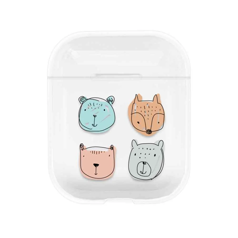 6-Animals 1 шт. для air pods чехол жесткий прозрачный PC защитный милый мультяшный Узор Жесткий чехол сумка для Apple AirPods 1 2 зарядная коробка - Цвет: 6-Animals