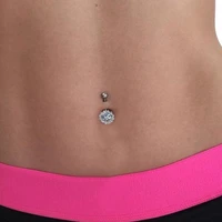 1pc fashion women round crystal flower body piercing jewelry rhinestone belly button rings bars barbells body piercing navel
