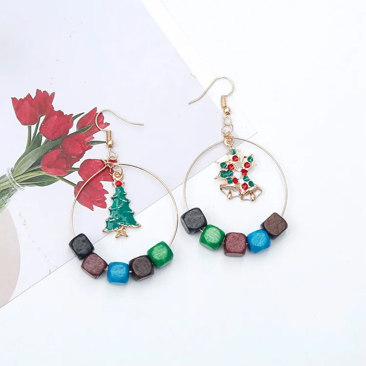 Маленькие квадратные двойные отверстия твердые деревянные бусины Сделай Сам