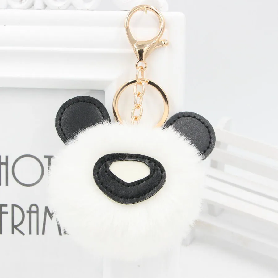 Yisoso сердце мультфильм Панда Кролик мех помпон брелок пушистые брелки для