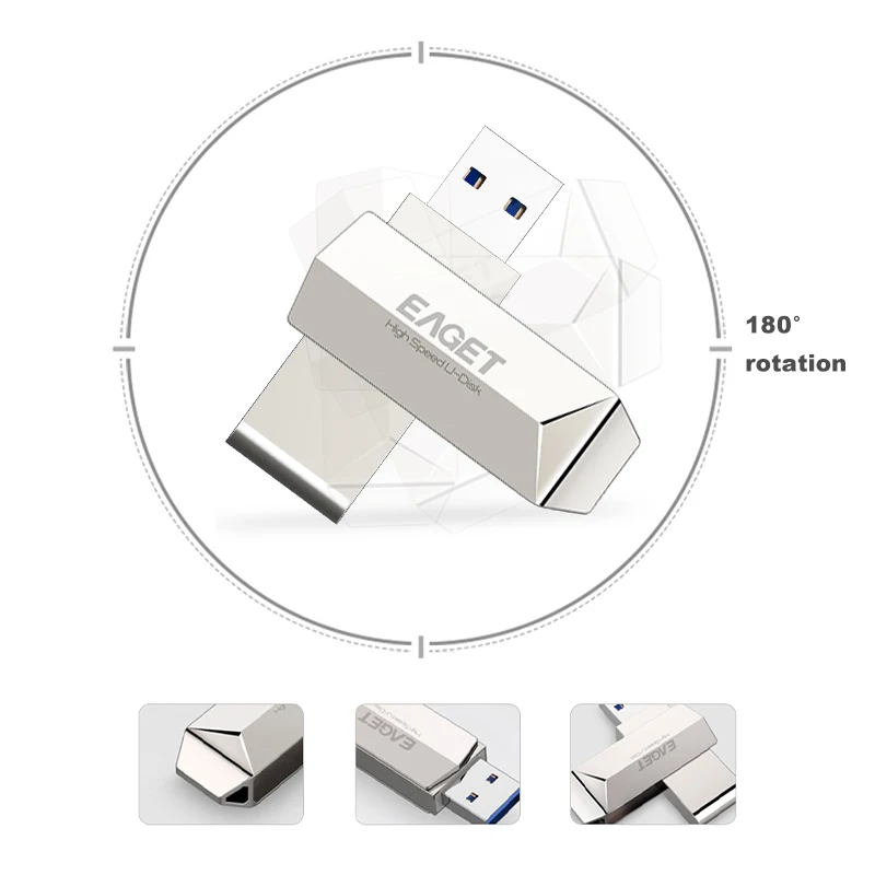 EAGET F70 Usb флешка 64 ГБ металлическая ручка привода 32 Флешка USB 3 0 Flash Memory stick ключ