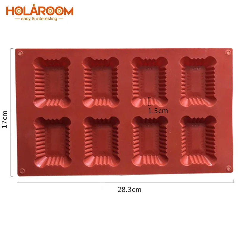 Holaroom 8 полости квадратная форма для выпечки силиконовые мыло формы свечей