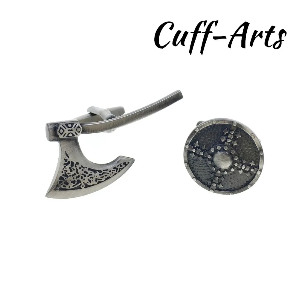 Запонки для мужчин топор викингов и щит запонки мужские ювелирные изделия