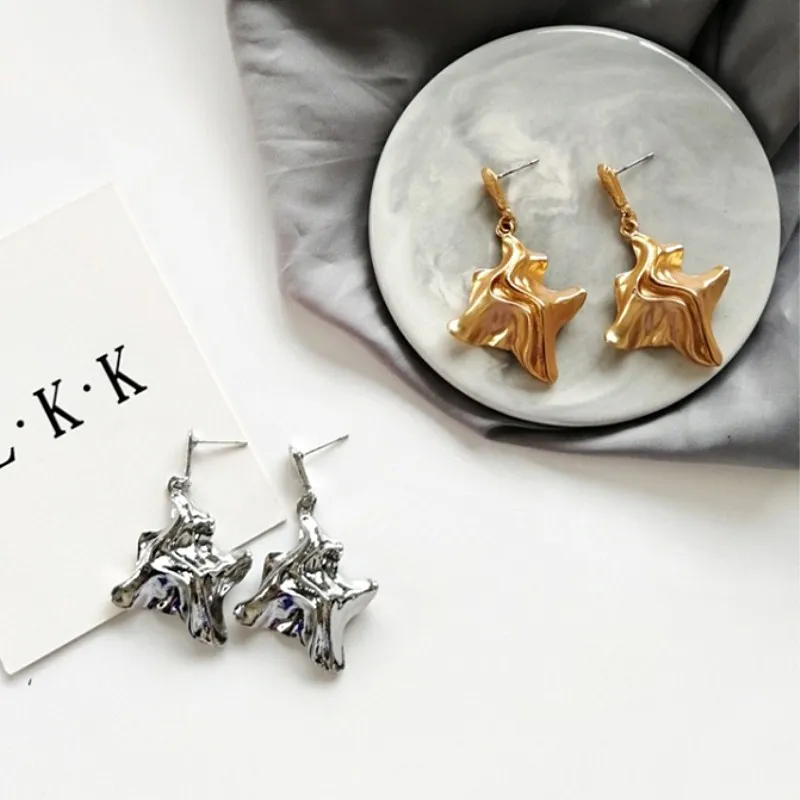 Женские серьги-подвески ZA Bijoux модные массивные корейские серьги золотого и
