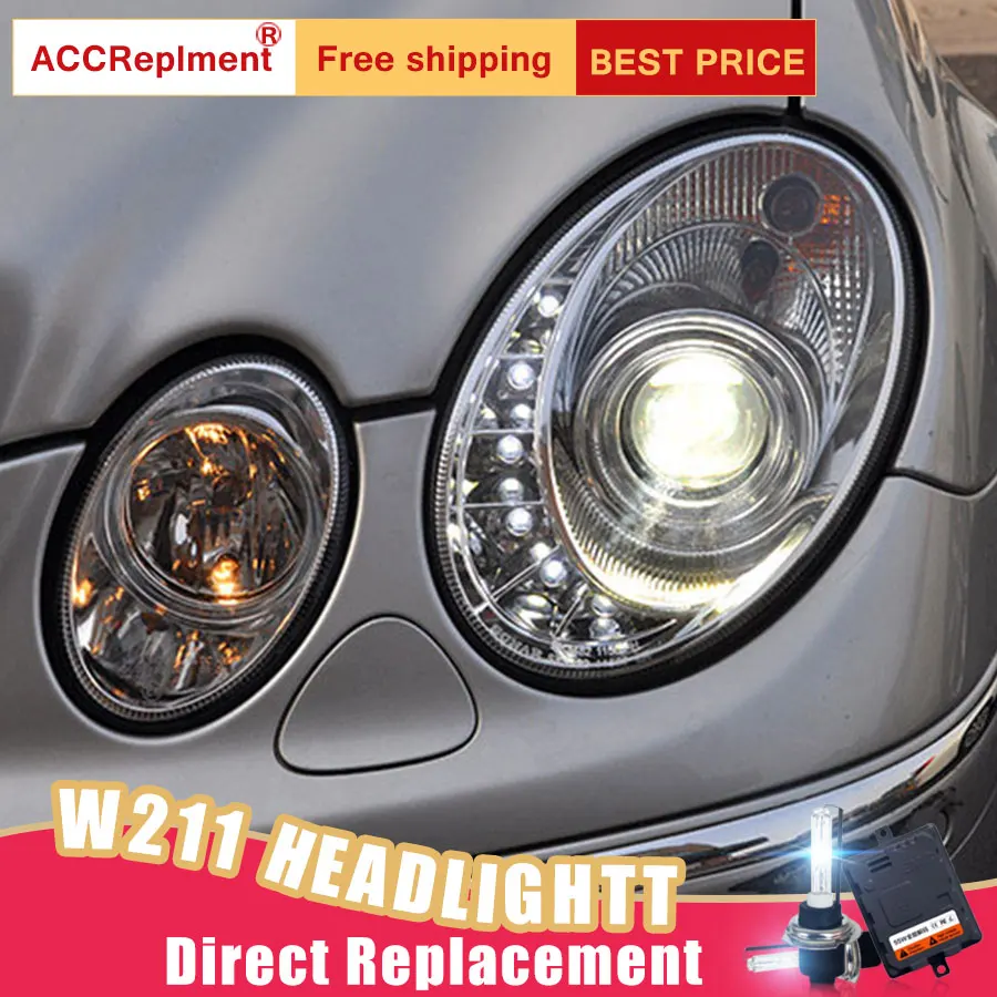 2 шт. светодиодный фары для Benz W211 2003-2009 Автомобильные ангельские глазки комплект