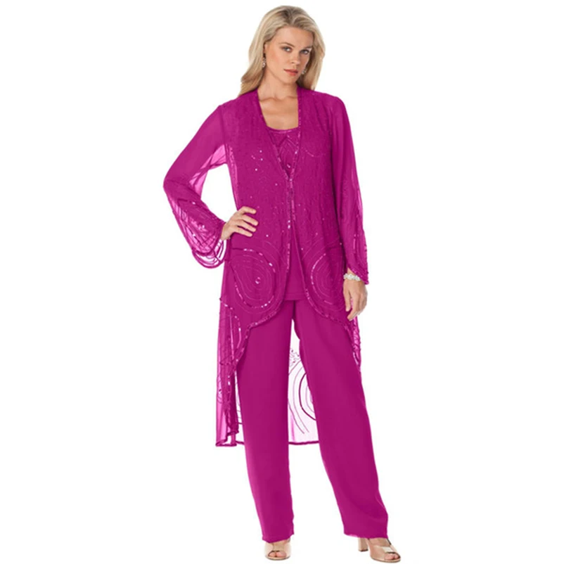 Блестящий костюм для матери невесты или жениха женский длинный пиджак из трех