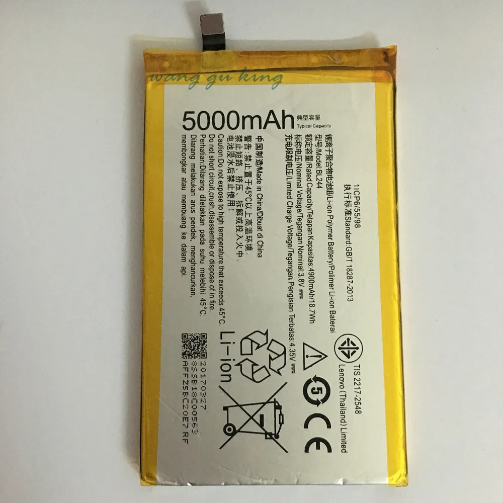 3 8 V 5000mAh BL244 для Lenovo P1 C58 C72 P1c58 батареи|battery for lenovo|battery forbatteries batteries |