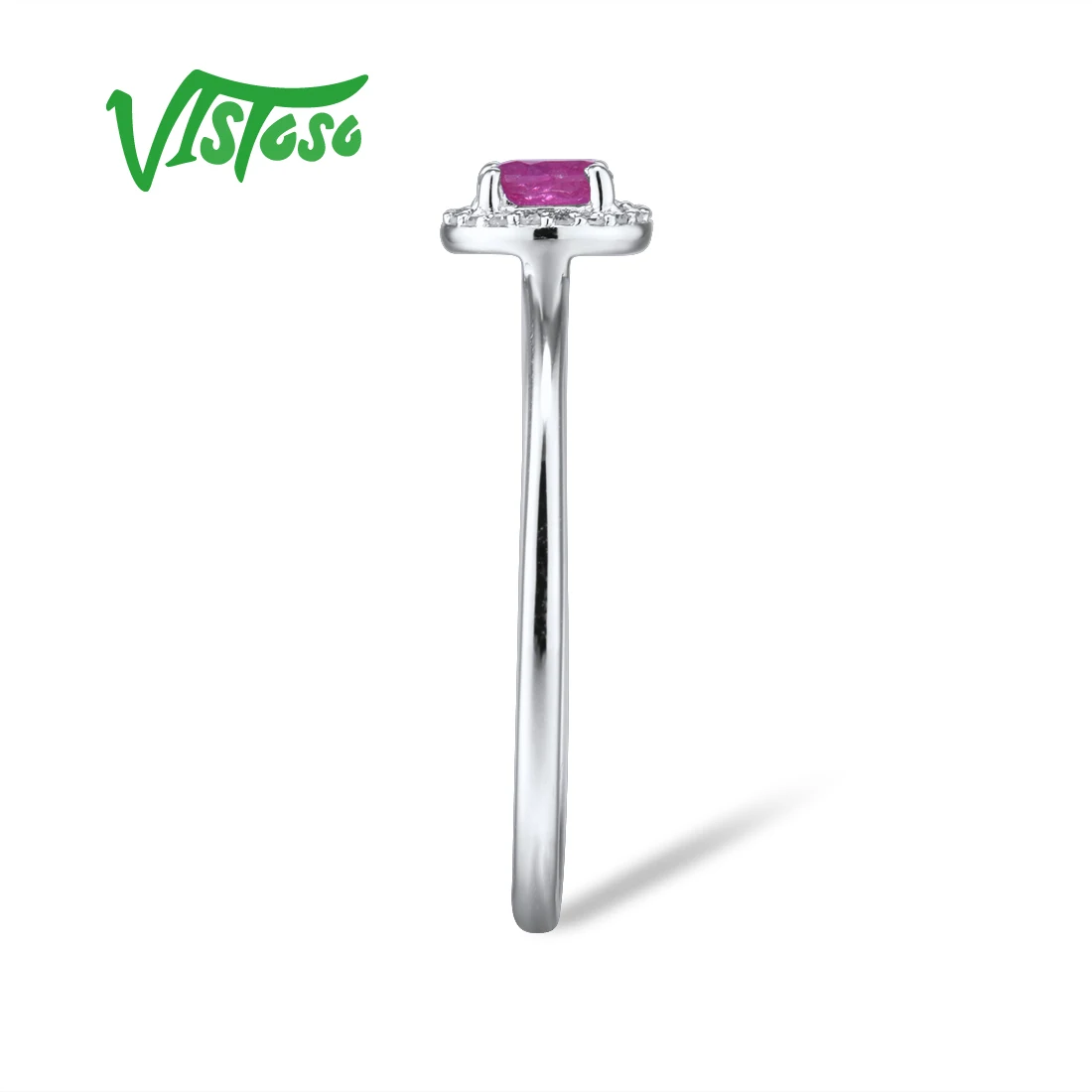 VISTOSO, 14 K, белое золото, кольца для леди, подлинный Блестящий Бриллиант, необычный сапфир, рубин, изумруд, обручение, юбилей, шикарное, хорошее ювелирное изделие