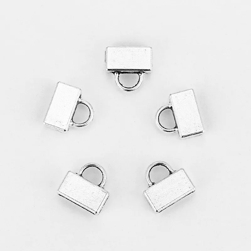 10 шт. античное серебро/бронза плоские торцевые колпачки мм плоская кожаная