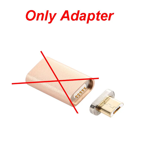 Магнитный Кабель-адаптер металлический штекер Micro usb кабель для зарядки провод для samsung XiaoMi HUAWEI LG lenovo Asus htc Moto Android Phone - Цвет: Only Adapter