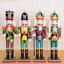 D327 38 см кукла Щелкунчик, деревянная ручная роспись Подвижная кукла куклы детские рождественские подарки, 1 шт